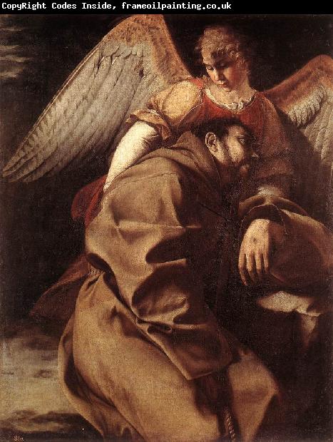 GENTILESCHI, Orazio St Francis Supported by an Angel sdgh